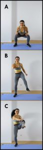 hop kick squat exercise
